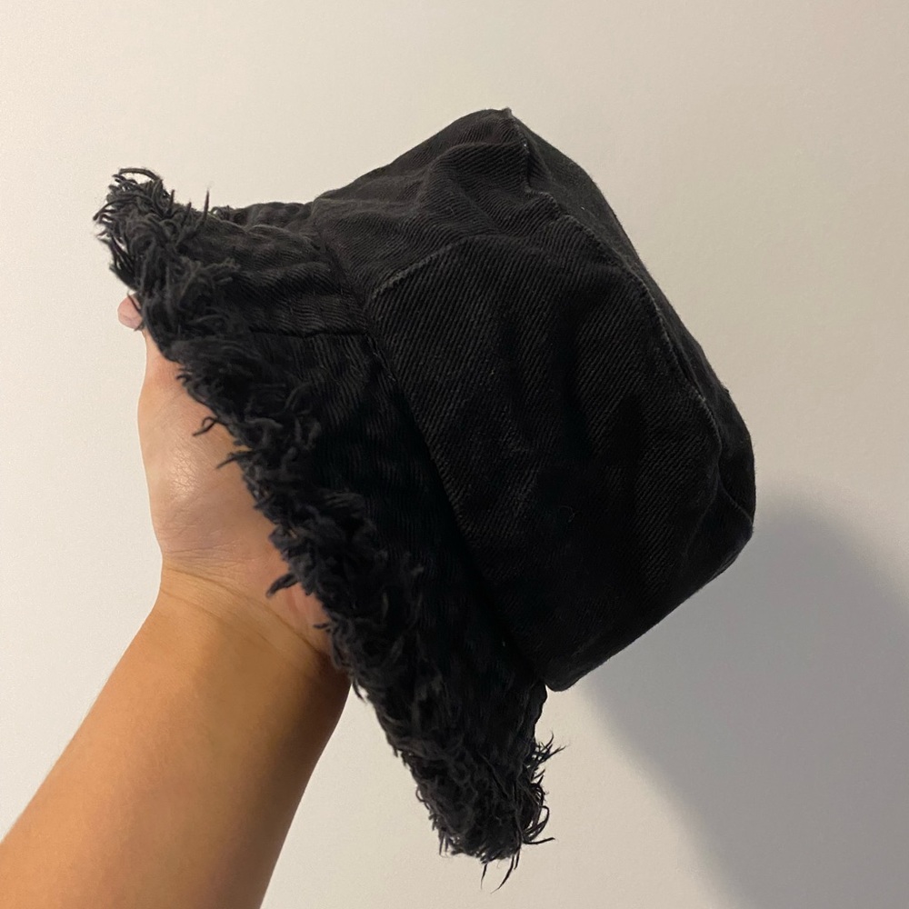 Black bucket hat - denim